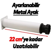 Mobilya Kanepe Baza Koltuk Metal Dolap Yükseltici Destek Ayağı Ayarlanabilir Beyaz Ayak 20 cm 4 Adet thumbnail 3