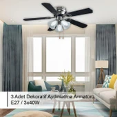 RUBENIS RBT425 BLK Avizeli Tavan Vantilatörü: Modern Tasarım ve Güçlü Performans - 2