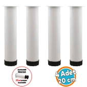 Mobilya Kanepe Baza Koltuk Metal Dolap Yükseltici Destek Ayağı Ayarlanabilir Beyaz Ayak 20 cm 4 Adet thumbnail 1