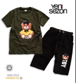 Triliya Pamuklu Unisex Çocuk Kapri Takımı (Cepli & Kordonlu, 3-12 Yaş) TRL-34 - 5