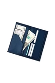 Tripp Hakiki Deri Lacivert Erkek Özel Tasarım Çok Bölmeli Rfid Korumalı Seyehat Cüzdanı thumbnail 1