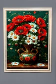 Dekoratif Modern Çiçek Desenli Çerçeveli Duvar Tablosu 50x70cm FLOWER07 RENKLİ 50 X 70 - 1