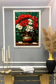 Dekoratif Modern Çiçek Desenli Çerçeveli Duvar Tablosu 50x70cm FLOWER07 RENKLİ 50 X 70 - 2