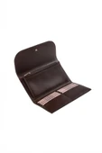 Charlotte Hakiki Deri Kahve Kadın Fermuarlı El Işi Rfid Korumalı Kapaklı Çıtçıtlı Büyük Cüzdan thumbnail 3