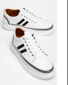 Erkek Beyaz Cilt Günlük Rahat Dikişli Hafif Poli Taban Yürüyüş Garantili Spor Ayakkabı MATIAS-7108 thumbnail 4