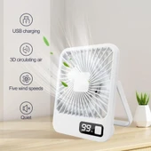 Taşınabilir Masa Fanı Kişisel Dijital Ekranlı USB Mini Sessiz Vantilatör - 3