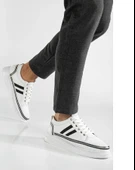 Erkek Beyaz Cilt Günlük Rahat Dikişli Hafif Poli Taban Yürüyüş Garantili Spor Ayakkabı MATIAS-7108 thumbnail 1