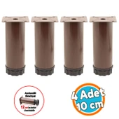 Mobilya Kanepe Baza Koltuk Dolap Metal Destek Ayağı Ayarlanabilir Kahverengi Ayak 10 cm 4 Adet thumbnail 1
