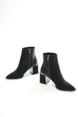 Siyah Fermuarlı Topuklu Kadın Günlük Bot - 4