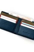 Eldridge Erkek Lacivert(Plus Color) Deri İnce Tasarım Çok Bölmeli  Rfid Korumalı Cüzdan - 4