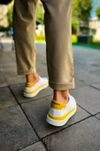 TB979 Santoni GBT Spor Erkek Ayakkabı BEYAZ/SARI - 5