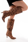 Leopar İnce Topuklu Günlük Bayan Çizme - 3