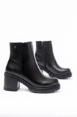 Siyah Fermuarlı Kalın Topuklu Günlük Kadın Bot - 3