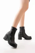 Streç Siyah Fermuarlı Günlük Kadın Bot thumbnail 3