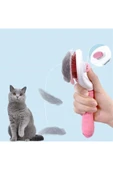 Kedi Köpek Tüy Toplayıcı Kendini Temizleyebilen Ergonomik Saplı Evcil Hayvan Tarağı - 4