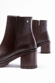 Kahverengi Fermuarlı Kalın Topuklu Günlük Kadın Bot thumbnail 5