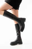 Siyah Fermuarlı Günlük Kadın Çizme - 3
