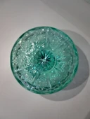 Elmas Kesim Desenli Kapaklı Cam Şekerlik – Su Yeşili Renk thumbnail 2