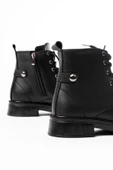Siyah Galata Bağcıklı Fermuarlı Günlük Kadın Bot - 3
