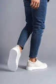 Tb152 Cool Bağcıklı Keten Erkek Günlük Spor Klasik Ayakkabı Kbt - Beyaz - 3