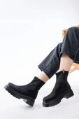 Siyah Dalgıç Fermuarlı Günlük Kadın Bot - 1