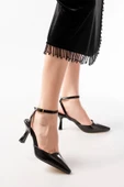 Siyah Rugan Günlük 7 Cm Topuklu Bayan Ayakkabı thumbnail 1
