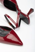 Bordo Rugan Günlük 7 Cm Topuklu Bayan Ayakkabı - 3