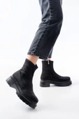 Siyah Dalgıç Fermuarlı Günlük Kadın Bot - 3