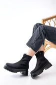 Siyah Dalgıç Fermuarlı Günlük Kadın Bot - 4