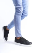 Tb166 Prestige Bağcıklı Cilt Kapitone Desenli Erkek Günlük Sneaker Ayakkabı Cbt - Siyah - 3