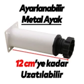 Mobilya Kanepe Baza Koltuk Dolap Metal Yükseltici Destek Ayağı Ayarlanabilir Beyaz Ayak 10 cm 4 Adet thumbnail 2