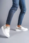 Tb155 Warrior Bağcıklı Ve Fermuarlı Cilt Süet Erkek Günlük Sneaker Ayakkabı Csbt - Beyaz/gri - 2