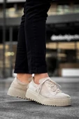Tb-x502 Terzi Bey Bej Süet Yüksek Bej Taban Bağcık Detaylı Lastikli Günlük Erkek Ayakkabı - 2