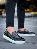 Tb-027 Terzi Bey Bağcıksız Siyah Rugan G Günlük Erkek Ayakkabı - 5