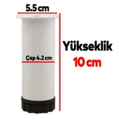Mobilya Kanepe Baza Koltuk Dolap Metal Yükseltici Destek Ayağı Ayarlanabilir Beyaz Ayak 10 cm 4 Adet thumbnail 3
