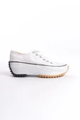 Parıs Bağcıklı Ortopedik Taban Kadın Sneaker Spor Ayakkabı  Bt - Beyaz - 6