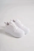 Alessı Bağcıklı Ortopedik Taban Kadın Sneaker Spor Ayakkabı Bt - Beyaz - 4