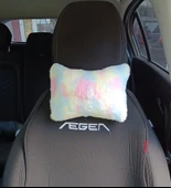 Yumuşak Peluşlu Ortopedik Araba Seyahat Boyun Yastığı Tekli Gökkuşağı - 4