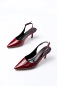 ST-1152 Bordo Rugan Günlük 7 cm Topuklu Kadın Ayakkabı - 5