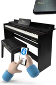 Midex PLX-140 PRO-BK Dijital Piyano Bluetooth Tuş Hassasiyeti 88 Tuşlu Kapaklı (Kulaklık ve Tabure) - 2