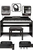 Midex PLX-140 PRO-BK Dijital Piyano Bluetooth Tuş Hassasiyeti 88 Tuşlu Kapaklı (Kulaklık ve Tabure) - 3