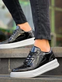 Tb-x8 Terzi Bey Siyah Rugan Detaylı Beyaz Yüksek Taban Günlük Spor Ayakkabı thumbnail 5