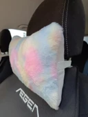 Yumuşak Peluşlu Ortopedik Araba Seyahat Boyun Yastığı Tekli Gökkuşağı - 3