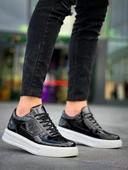 Tb-x8 Terzi Bey Siyah Rugan Detaylı Beyaz Yüksek Taban Günlük Spor Ayakkabı thumbnail 4