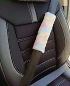 Peluş Seyahat Emniyet Kemer Pedi Kılıfı 2'li Gökkuşağı - 2