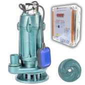 Varan WQD 5-15-0.75F Açık Çarklı KORUMA PANOLU Foseptik Dalgıç Pompa 1 HP/ 0.75 kW, Monofaze 220 V - 1