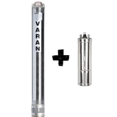 Varan 4SD 4/24 (MOTORLU) Paslanmaz 4" Derin Kuyu Pompası 3 HP / 2.2 kW, Monofaze 220 V, 180 Mss thumbnail 1