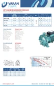 Varan 2HCP 200 Çift Kademeli Pik Döküm Santrifüj Pompa 4 HP / 3 kW, Trifaze 380 V, 60 Mss, 15 m3/h - 3