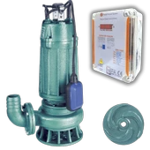 Varan WQD 7-15-1.1F Açık Çarklı KORUMA PANOLU Foseptik Dalgıç Pompa 1.5 HP / 1.1 kW, Monofaze 220 V - 1