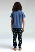 Roly Poly 3530 Garson Erkek Çocuk Bisiklet Yaka Kısa Kollu Pijama Takım - 15